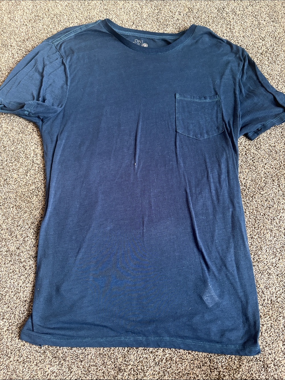on the byas Men's Navy Blue Short Sleeve Pocket Tee